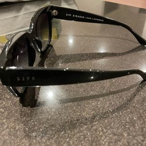 DIFF sunglasses, black large frame.